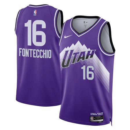 Dres Utah Jazz Simone Fontecchio Nike 2023-24 City Edition Ljubičasta Swingman
